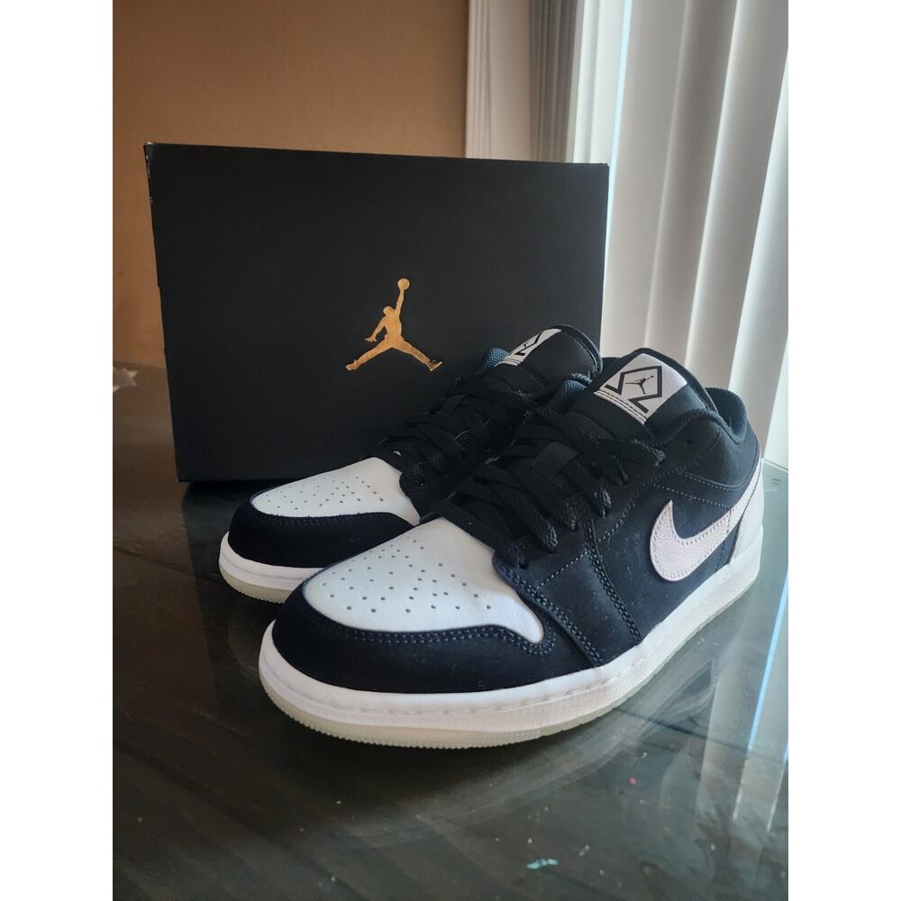 Nike Air Jordan 1 Low SE Shoes Diamond Black White DH6931-001 Men's 9.5 NEW